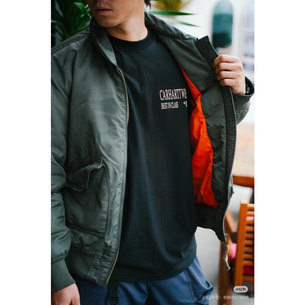 Carhartt 2025新款寫實風金屬鈕扣圖案印花短袖T日常寬松的休閒版型-細節圖2