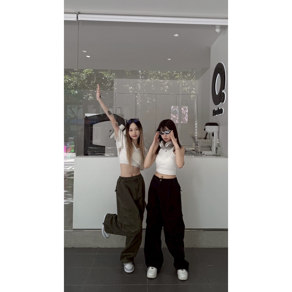 街頭寬版水洗工裝褲-細節圖3