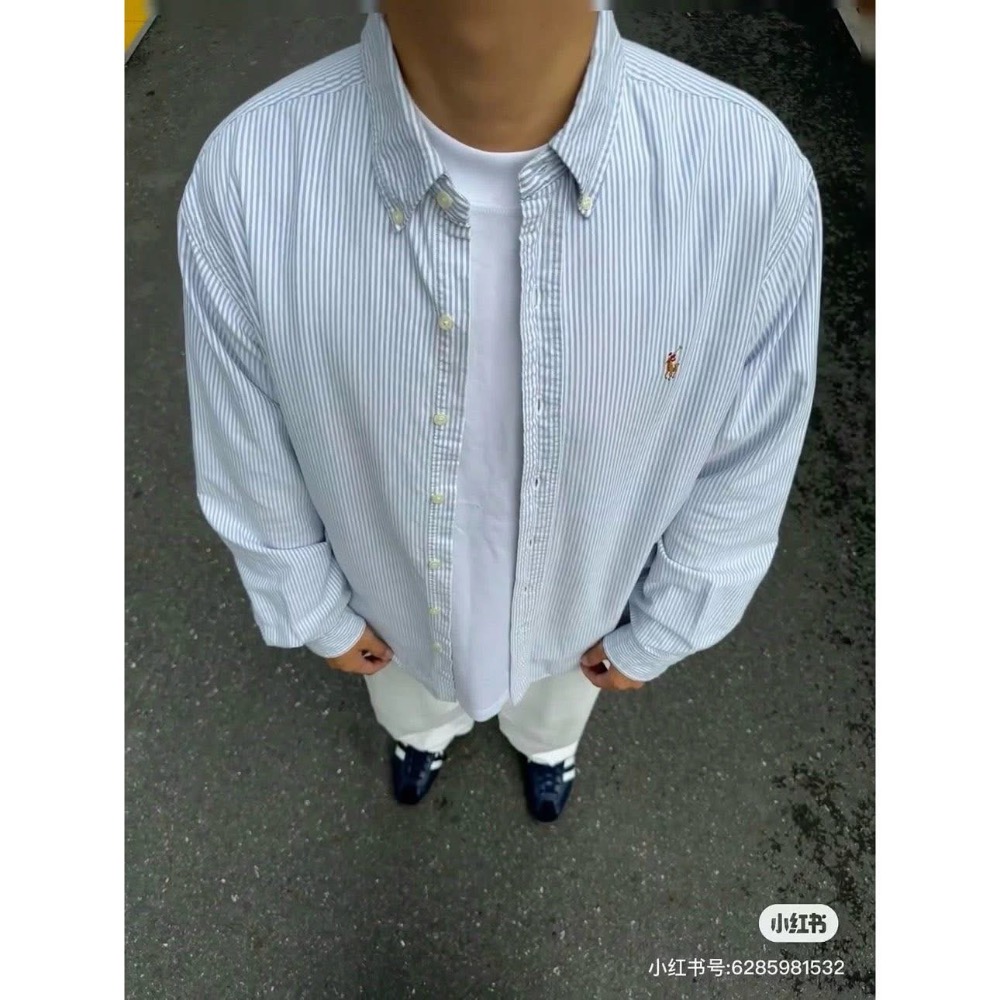 🐎十二色齊發#【彩馬系列】ralph Lauren經典小馬刺繡Logo 棉質棉麻長袖襯衫 男女同款-細節圖5