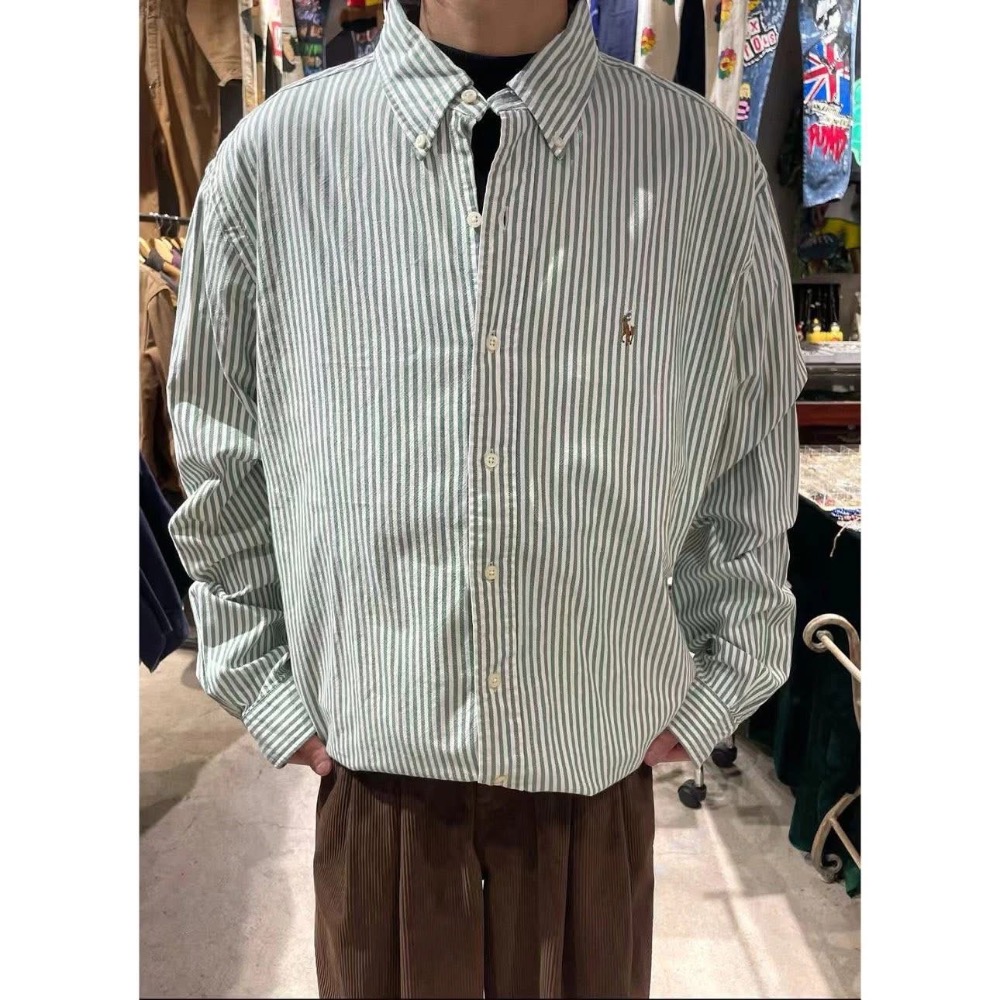 🐎十二色齊發#【彩馬系列】ralph Lauren經典小馬刺繡Logo 棉質棉麻長袖襯衫 男女同款-細節圖7