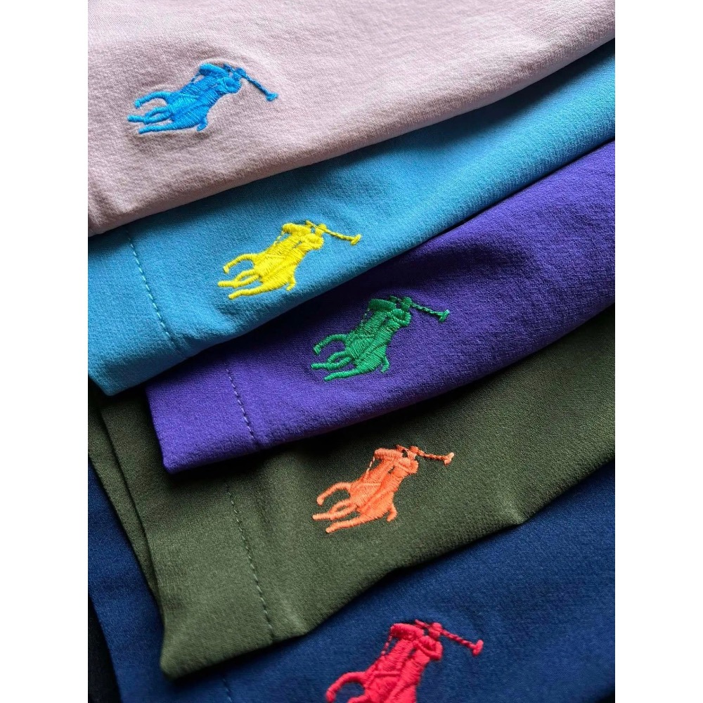 情侶款 超輕機能材質 僅55克一條  Ralph Lauren 經典純色系刺繡  LOGO 五分短褲-細節圖3