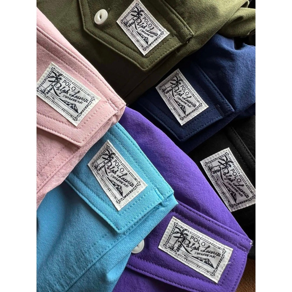 情侶款 超輕機能材質 僅55克一條  Ralph Lauren 經典純色系刺繡  LOGO 五分短褲-細節圖5