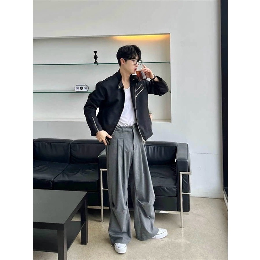 現貨  🌤️2025‼️ BOTTOM🇰🇷Apm素面打折寬西褲  #新款到貨-細節圖3