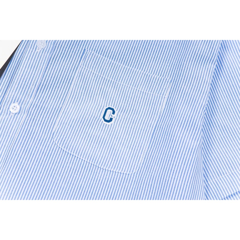 Covernat韓國小眾品牌 經典字母刺繡短袖襯衫-細節圖4