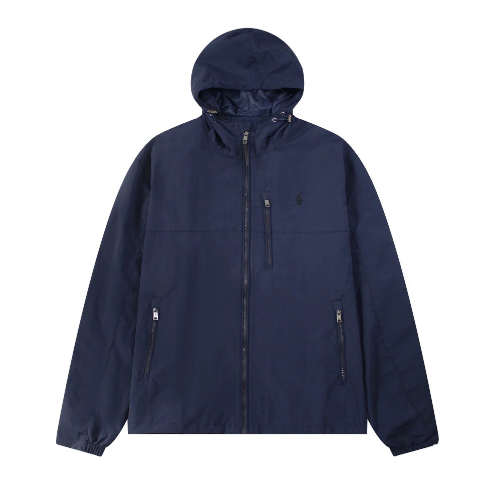 Ralph Lauren 經典小標刺繡連帽拉鍊防風防水衝鋒夾克外套-細節圖2