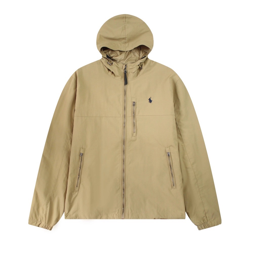 Ralph Lauren 經典小標刺繡連帽拉鍊防風防水衝鋒夾克外套-細節圖3