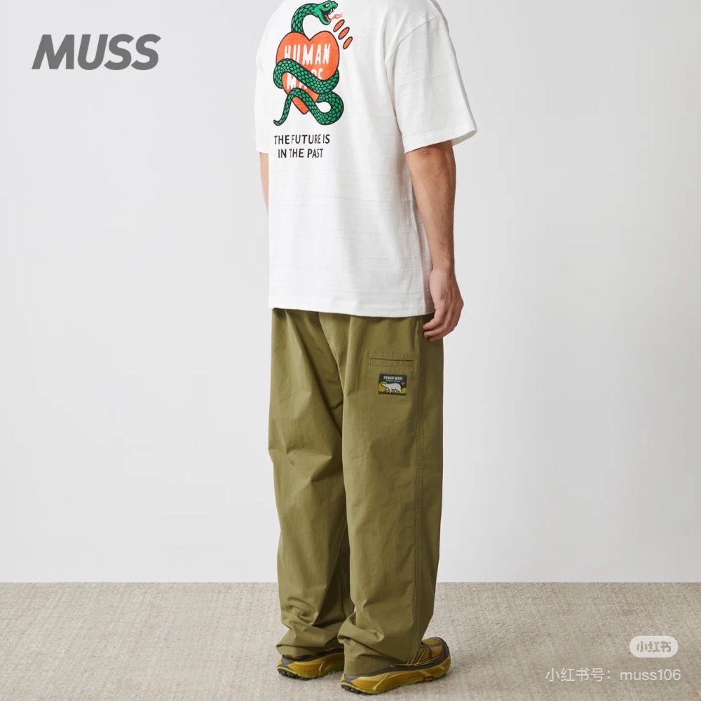 human made 25SS蛇年限定新品愛心印花竹節棉短袖T恤純棉寬松-細節圖4