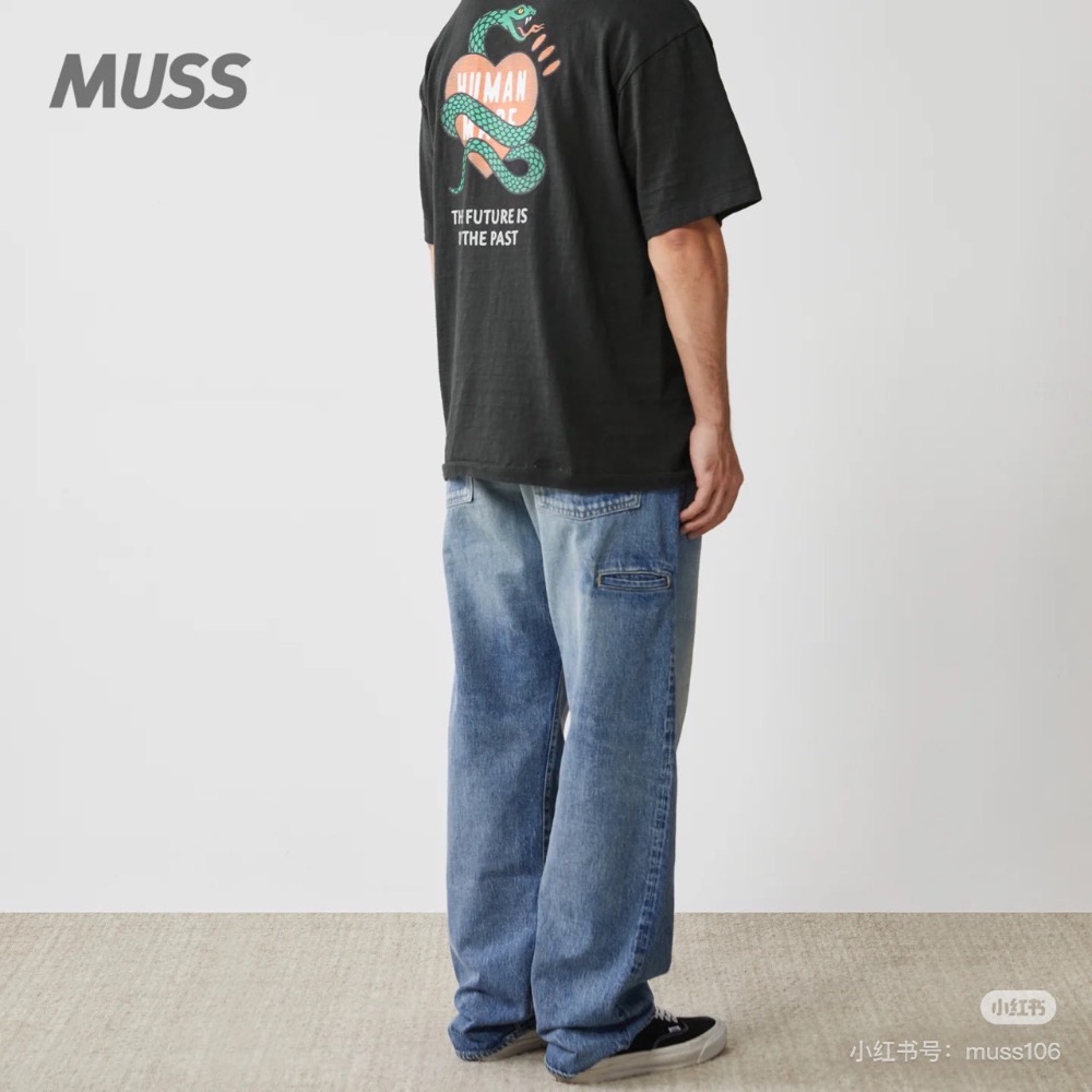 human made 25SS蛇年限定新品愛心印花竹節棉短袖T恤純棉寬松-細節圖2