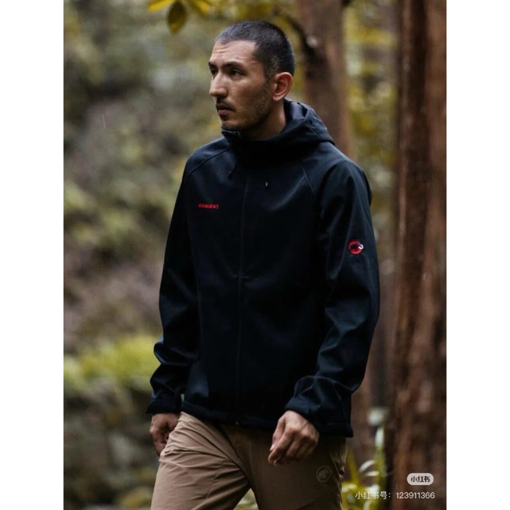 限定紅標象#【全壓膠工藝】mammut紅標大象 COveyTour HS 防風防水 連帽硬殼衝鋒衣外套 男女同款-細節圖4