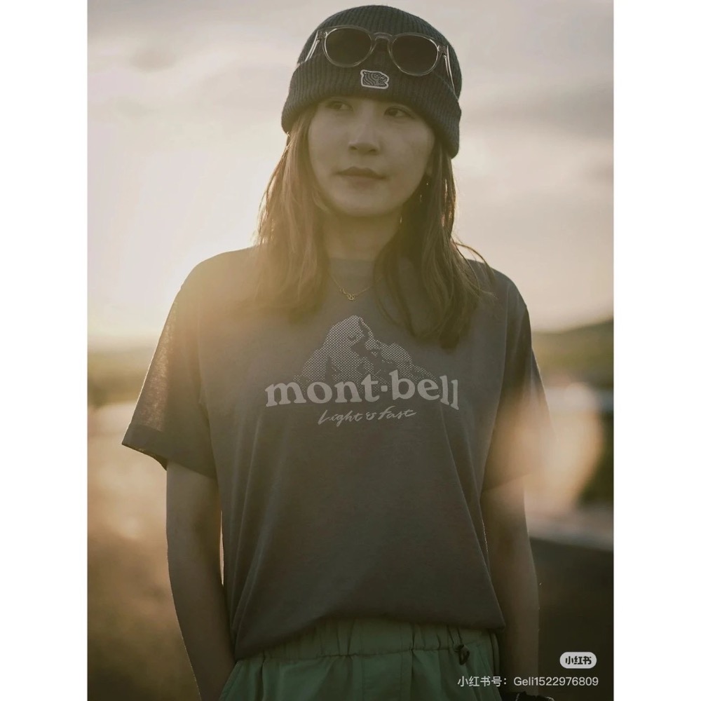 Montbell速乾冰涼  美山 字母山脈印花 速乾功能性 短袖T恤 男女同款-細節圖7
