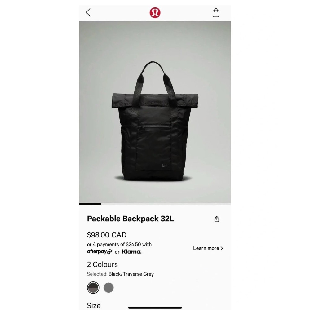 lululemon 輕裝上陣！男女款32L大容量自收納多功能雙肩包/戶外折疊背包-細節圖2