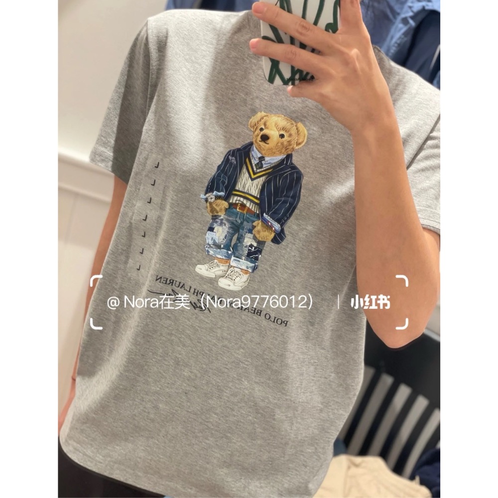Ralph Lauren Polo 經典夾克小熊印花情侶休閒圓領T恤短袖-細節圖4