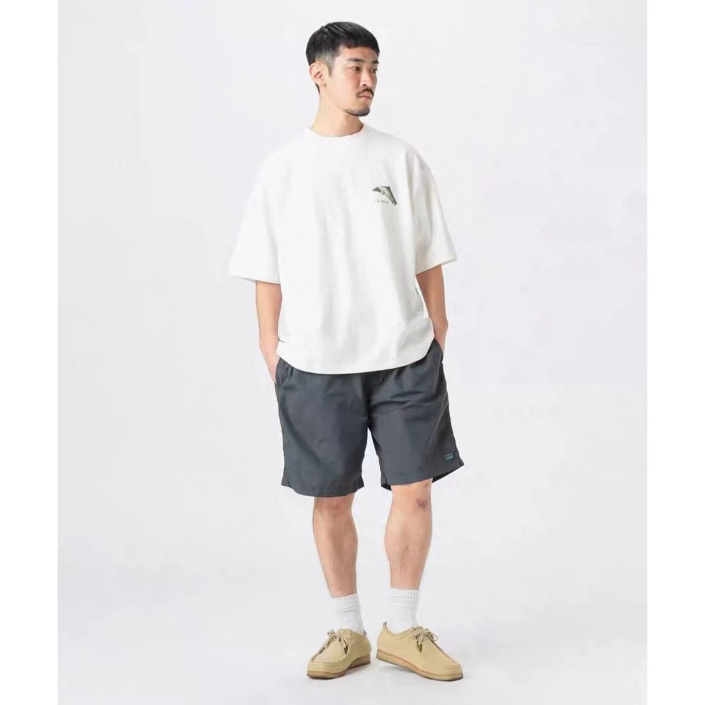 復古綠拼色#【25ss新款】L.L.Bean 日系 復古拼色防水尼龍 休閒寬松短褲五分褲 男女款-細節圖3