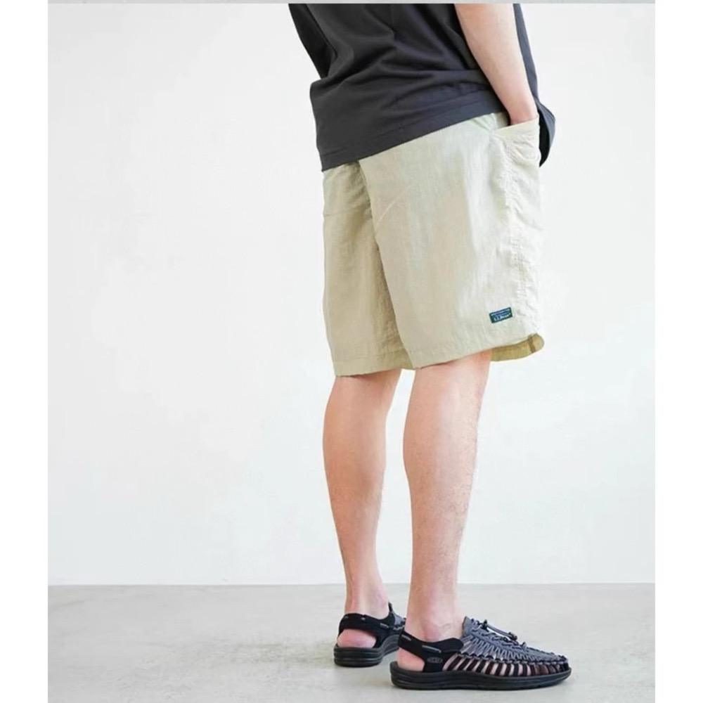 復古綠拼色#【25ss新款】L.L.Bean 日系 復古拼色防水尼龍 休閒寬松短褲五分褲 男女款-細節圖5