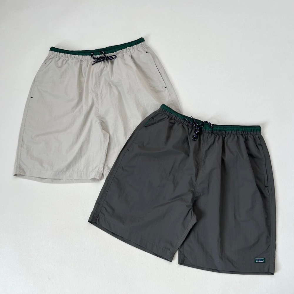 復古綠拼色#【25ss新款】L.L.Bean 日系 復古拼色防水尼龍 休閒寬松短褲五分褲 男女款-細節圖6