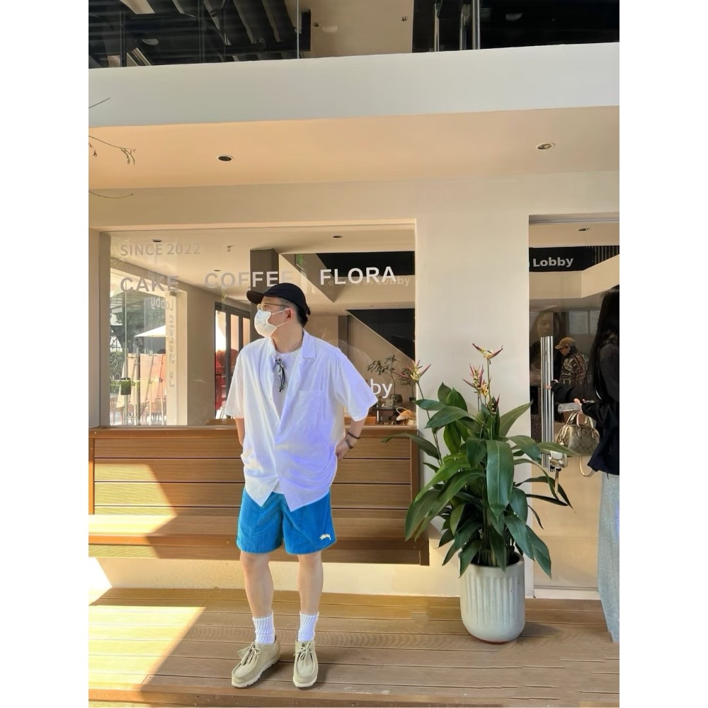 Stussy Water short stock 純色沙灘短褲-細節圖5