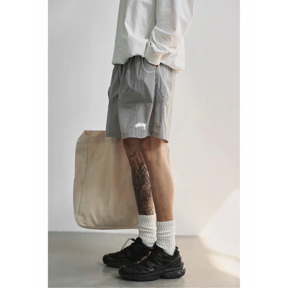 Stussy Water short stock 純色沙灘短褲-細節圖6