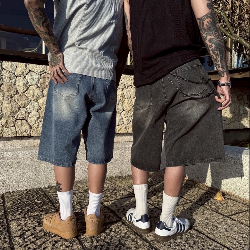 韓式街頭水洗完美版型七分牛仔褲-細節圖3