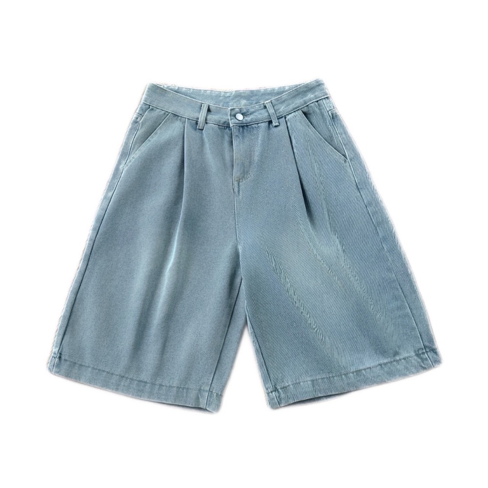 仿舊水洗牛仔短褲-細節圖8