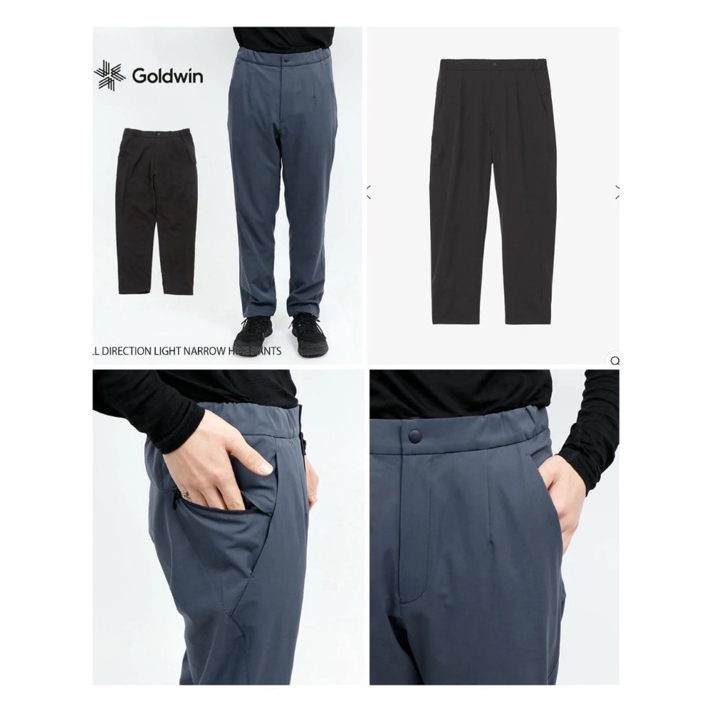 戶外顯瘦神褲#【輕量化•親膚透氣】Goldwin 微錐  立體剪裁 防潑水 輕薄速乾 直筒抽繩 戶外休閒長褲-細節圖2