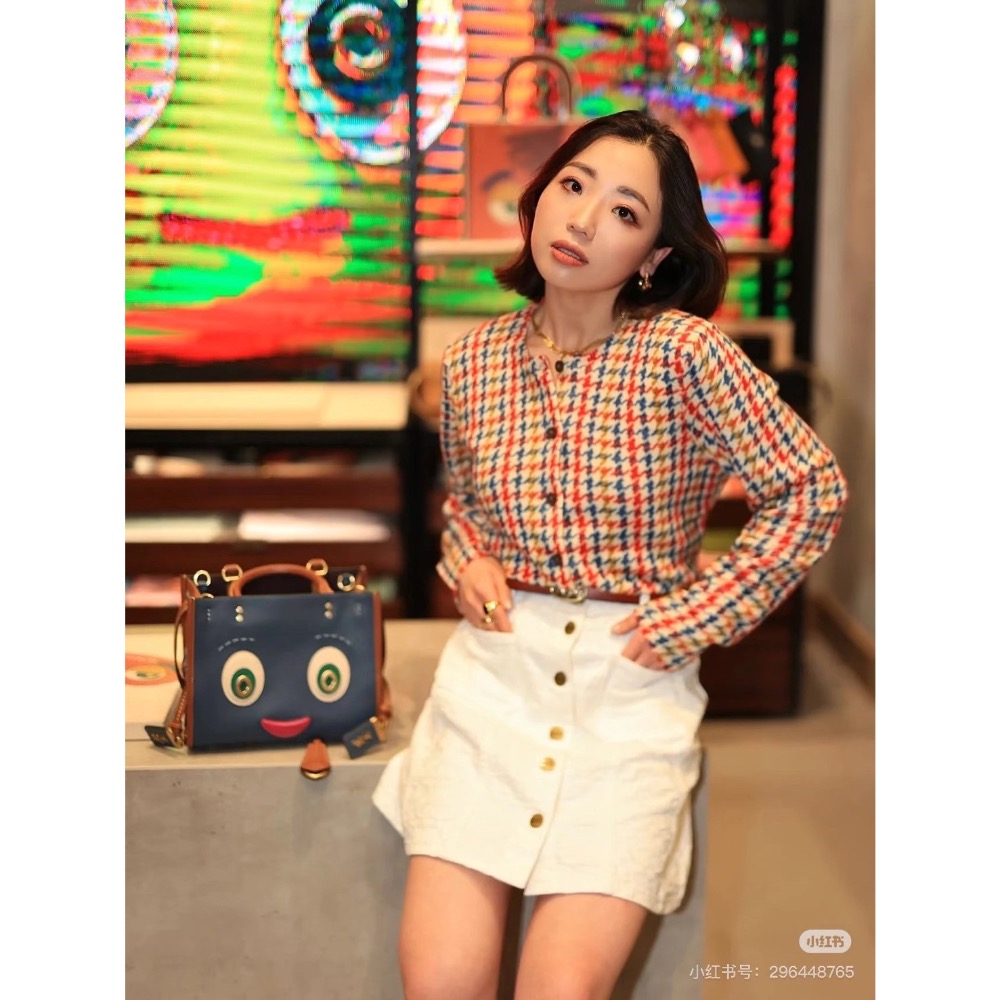 Coach 白色提花牛仔半身裙-細節圖3