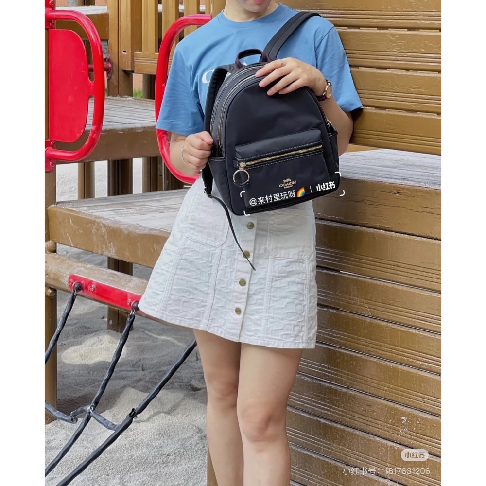 Coach 白色提花牛仔半身裙-細節圖4