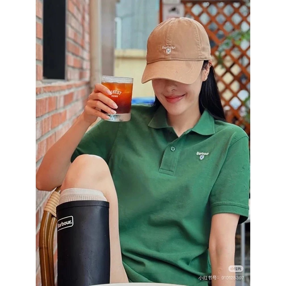 眾多明星同款＃【必備復古單品】Barbour 刺繡Logo 美式復古 水洗做舊 彎檐軟頂棒球帽 男女款-細節圖6