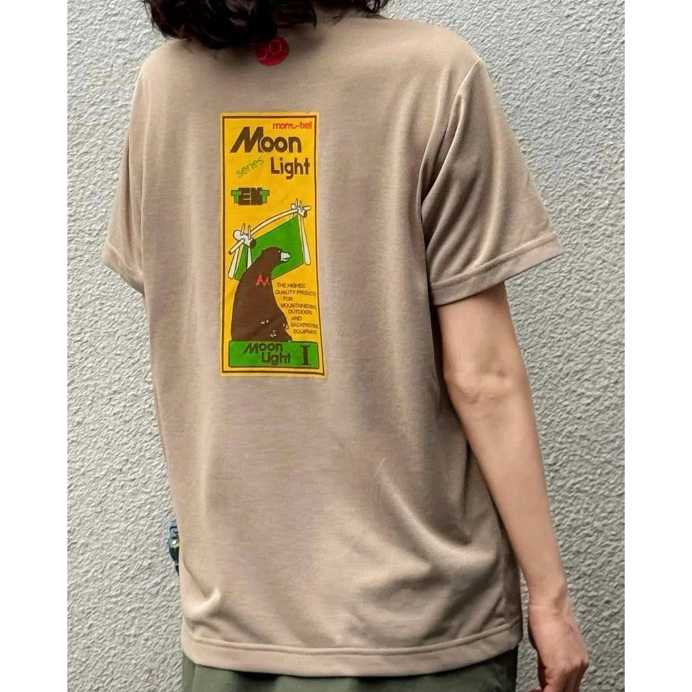 Mont-Bell 美山  WIC 帳篷熊印花 輕盈速乾透氣防曬 短袖T恤 男女款-細節圖2