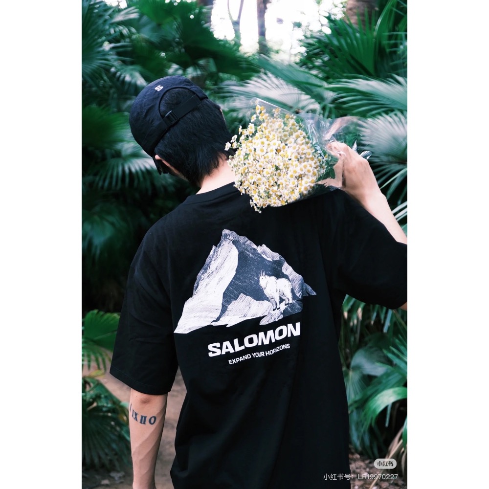 SALOMON薩洛蒙 UNI 山羊Mountain Goat戶外冷感舒適圓領短袖T恤 男女同款-細節圖5