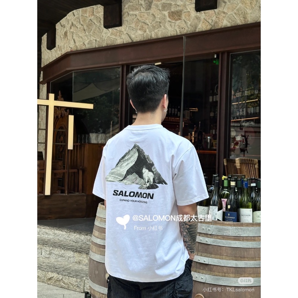 SALOMON薩洛蒙 UNI 山羊Mountain Goat戶外冷感舒適圓領短袖T恤 男女同款-細節圖10