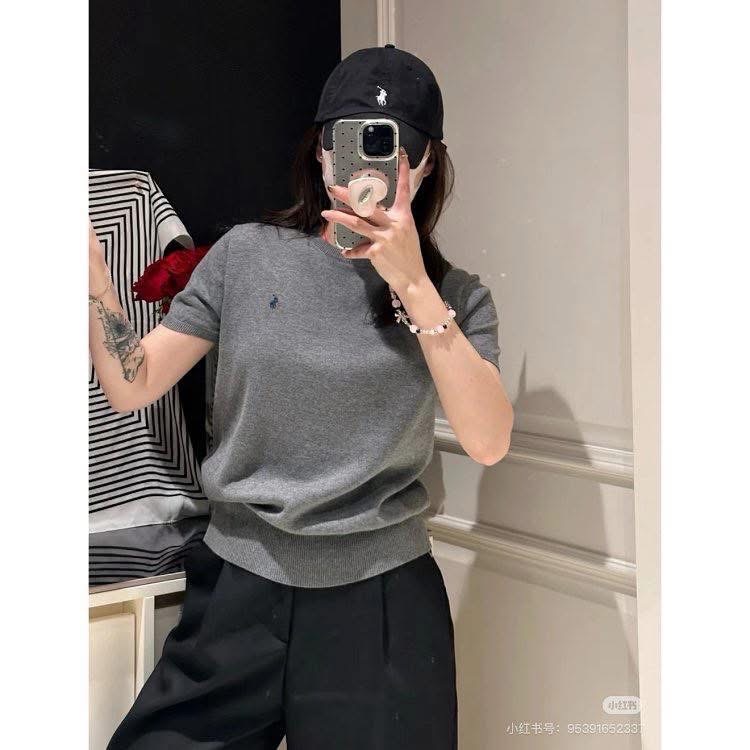 🐎簡約鬆弛才是舒適區#【針織🧶】ralph Lauren 經典小馬刺繡Logo 圓領領針織短袖T恤 男女同款-細節圖4