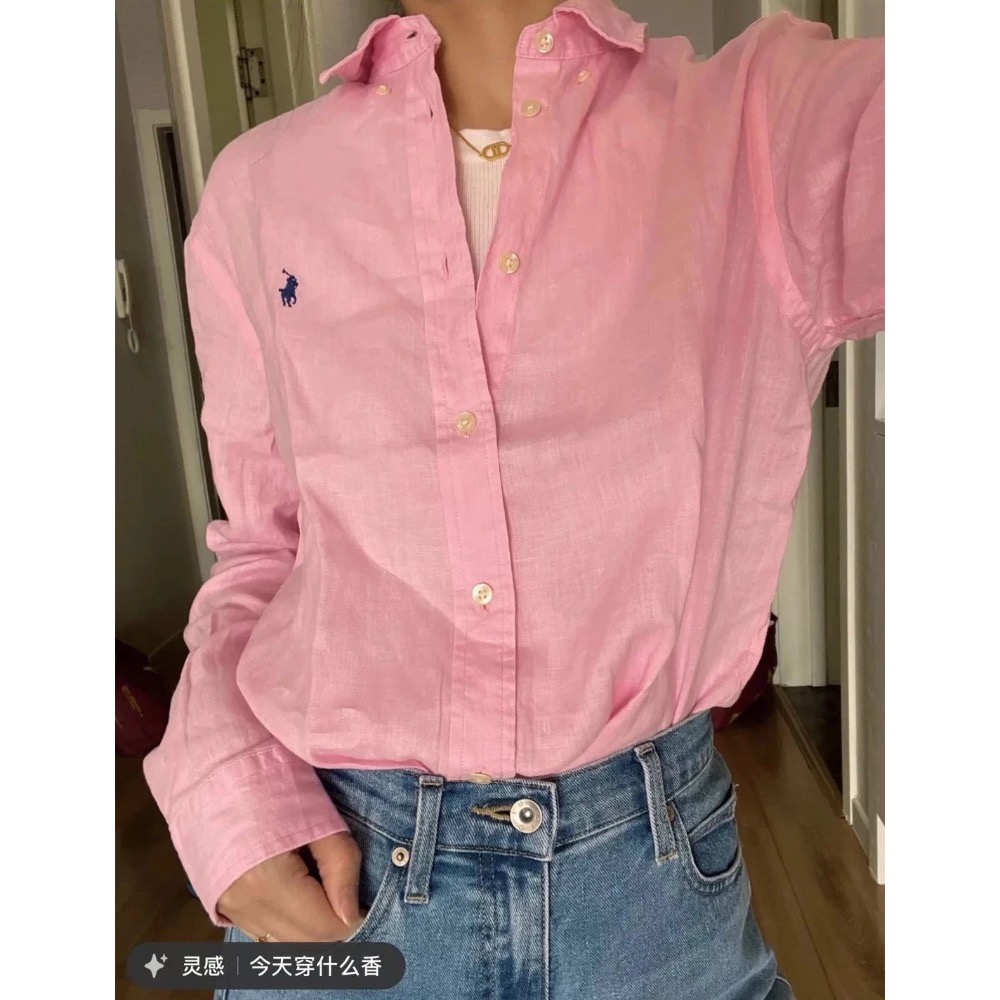 5色 Ralph Lauren 亞麻襯衫-細節圖5