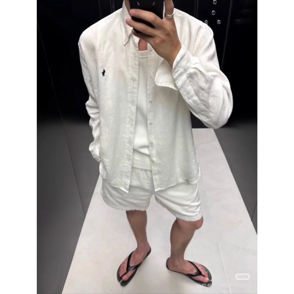 Ralph Lauren 經典棉麻襯衫|四色可選 |男女同款-細節圖2