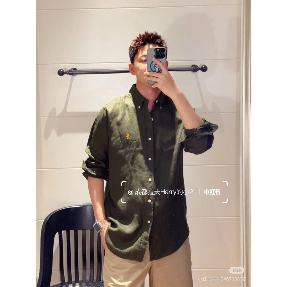Ralph Lauren 經典棉麻襯衫|四色可選 |男女同款-細節圖7