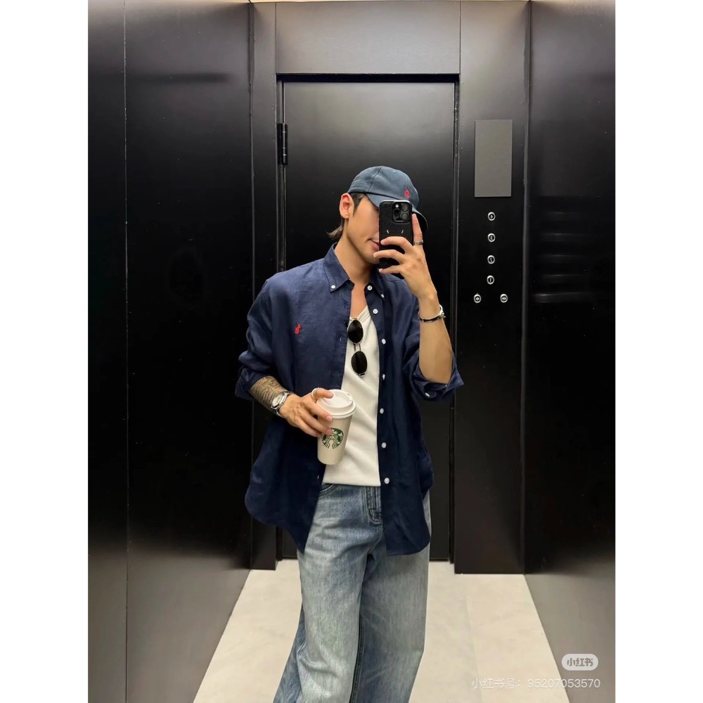 Ralph Lauren 經典棉麻襯衫|四色可選 |男女同款-細節圖9