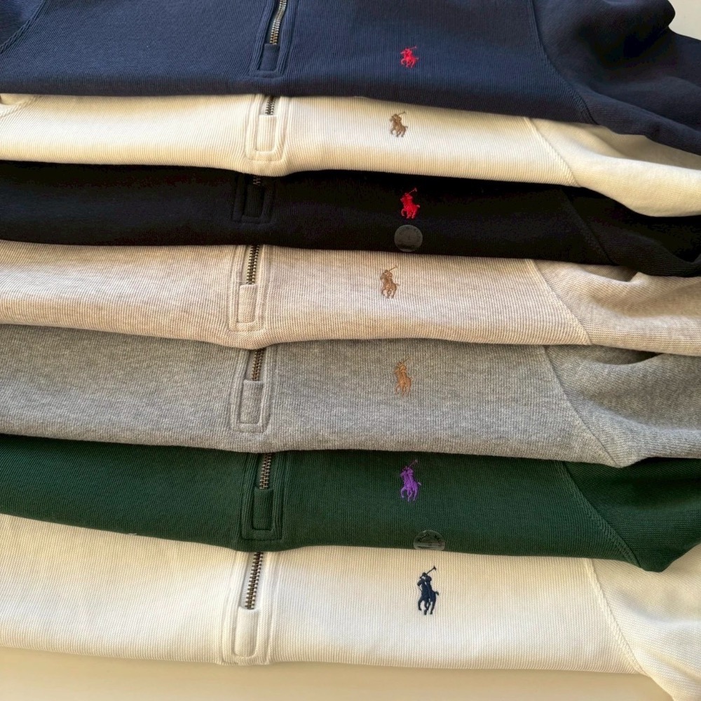 老錢風 Ralph Lauren 經典半拉鍊針織衛衣 男女同款-細節圖9