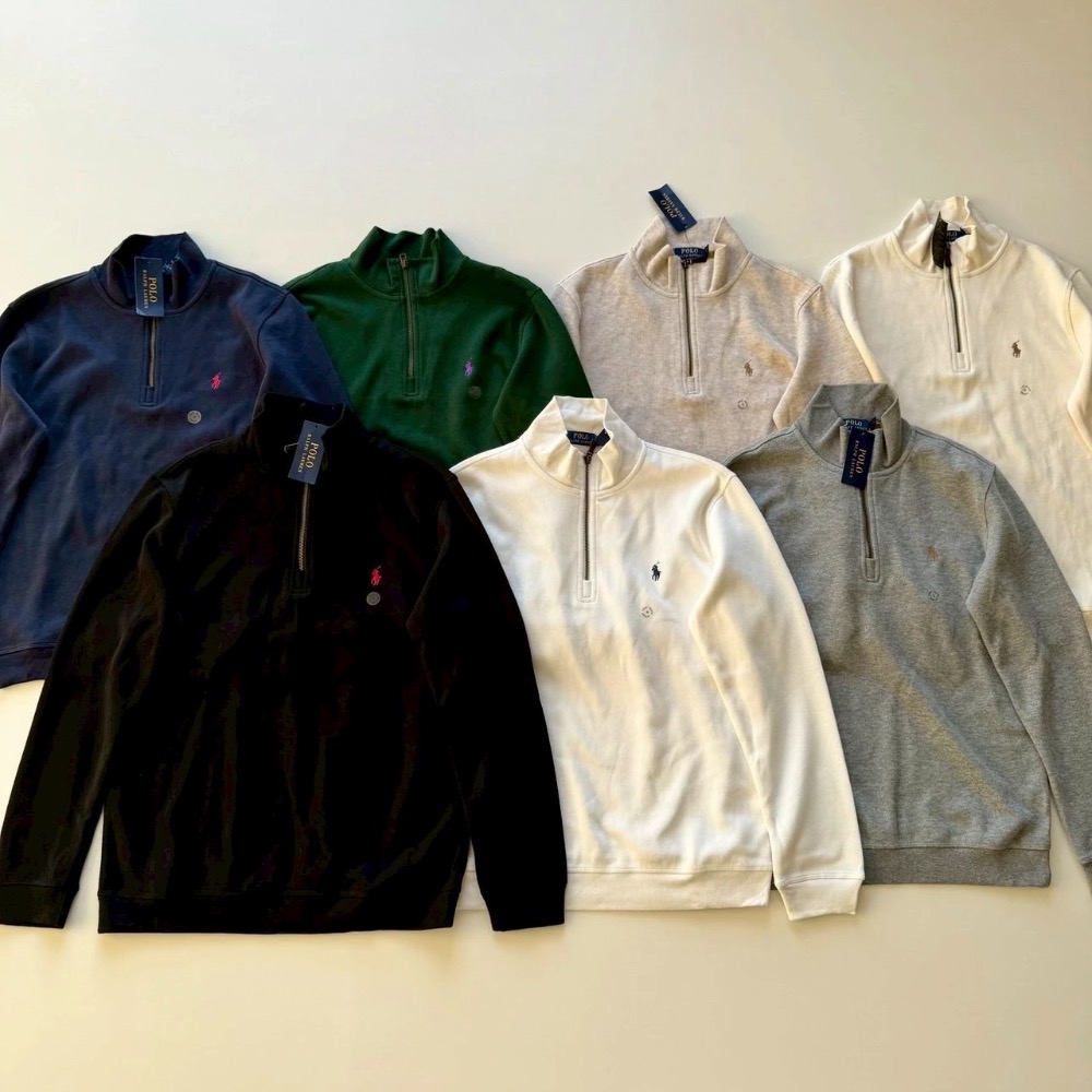 老錢風 Ralph Lauren 經典半拉鍊針織衛衣 男女同款-細節圖10