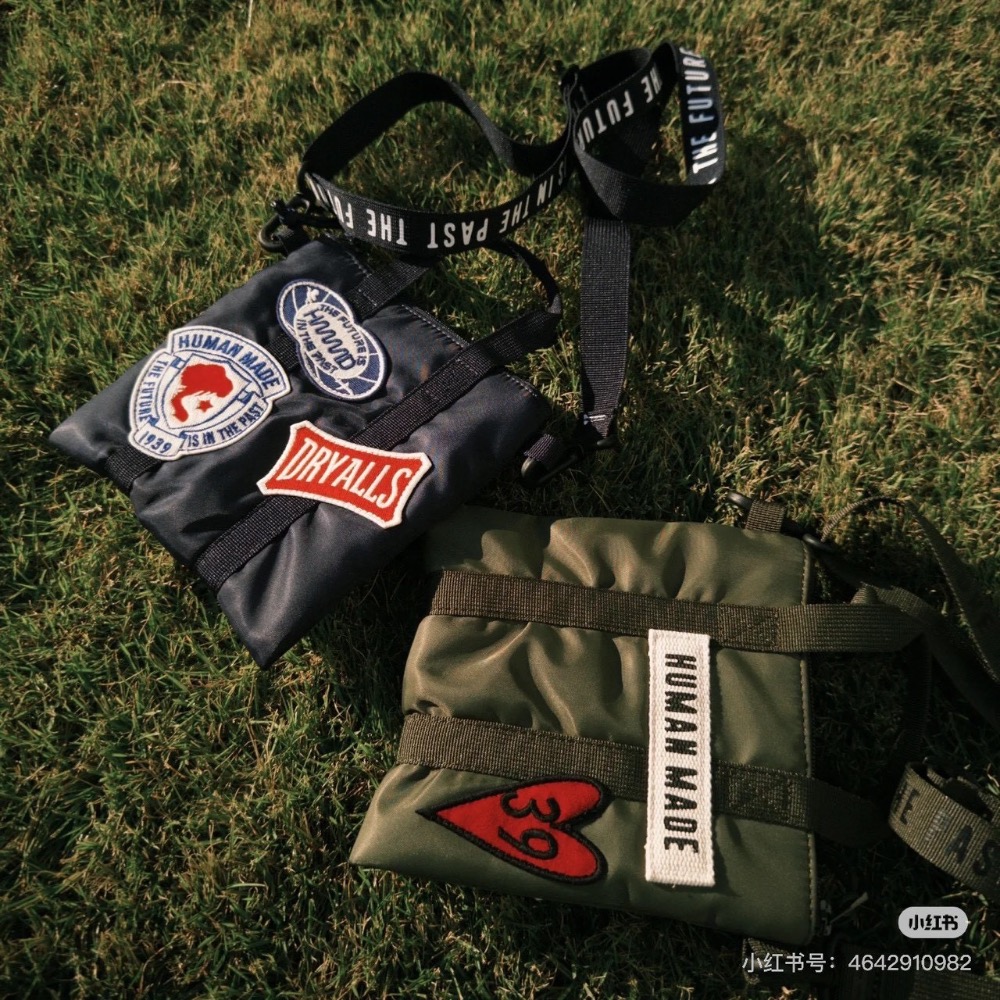 HUMAN Made 日系尼龍小挎包手機包隨身斜挎包-細節圖2