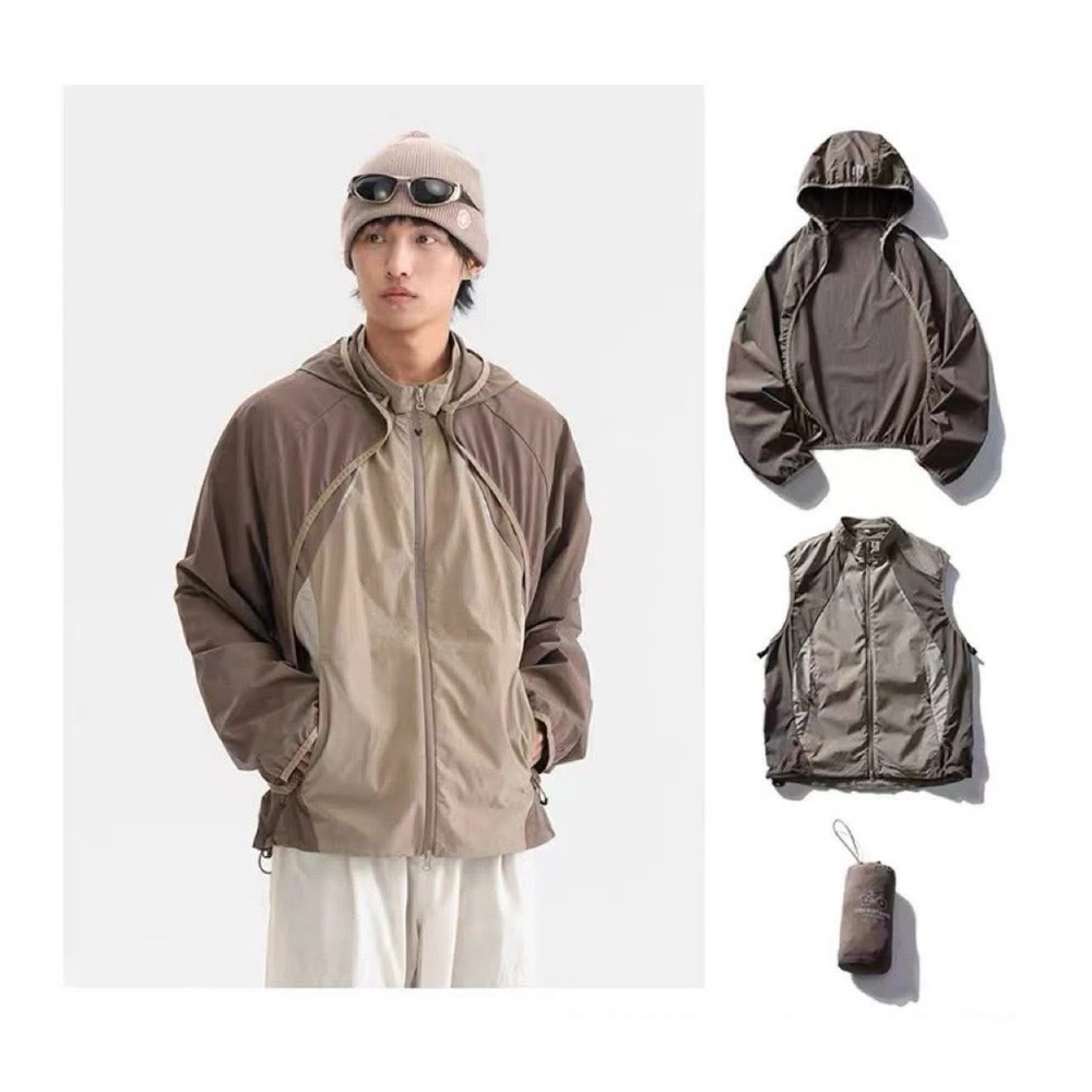 騎行黨狂喜#【一衣兩穿/可拆卸】三合一組合 輕便速乾透氣  山系戶外徒步 馬甲外套 防曬衣騎行服-細節圖5