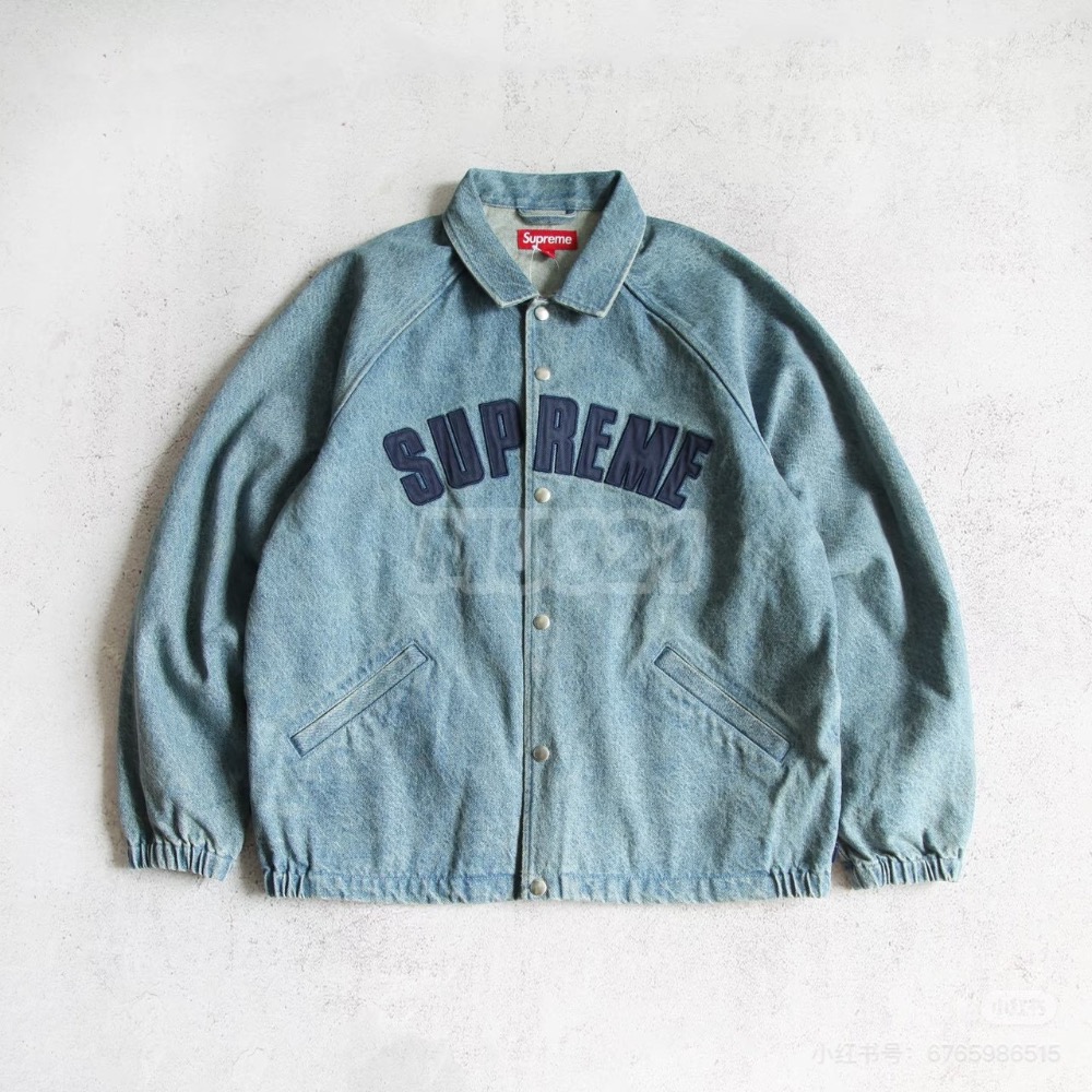 Supreme SS25 WEEK17 Arc Denim Coaches Jacket 徽標美式水洗教練夾克外套 男女-細節圖5