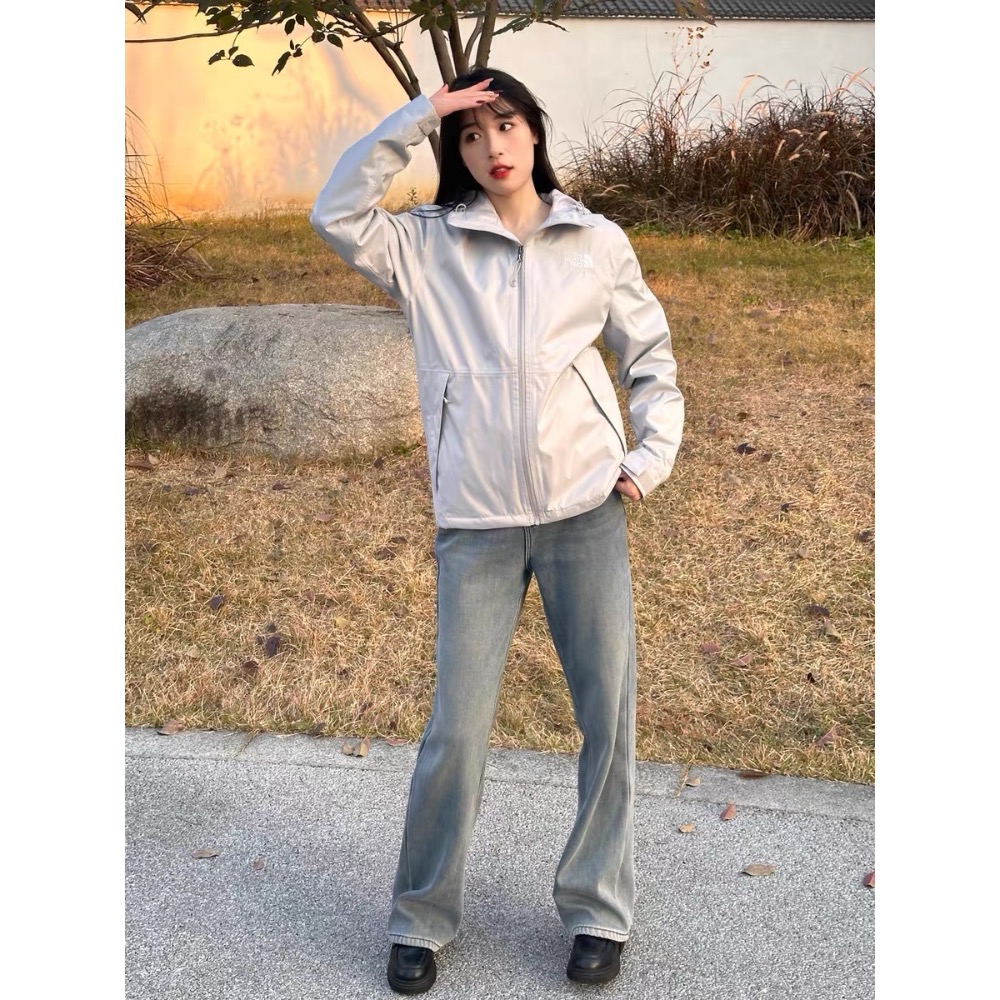 THE NORTH FACE秋季料防風防雨衝鋒衣男女戶外風衣外套-細節圖4