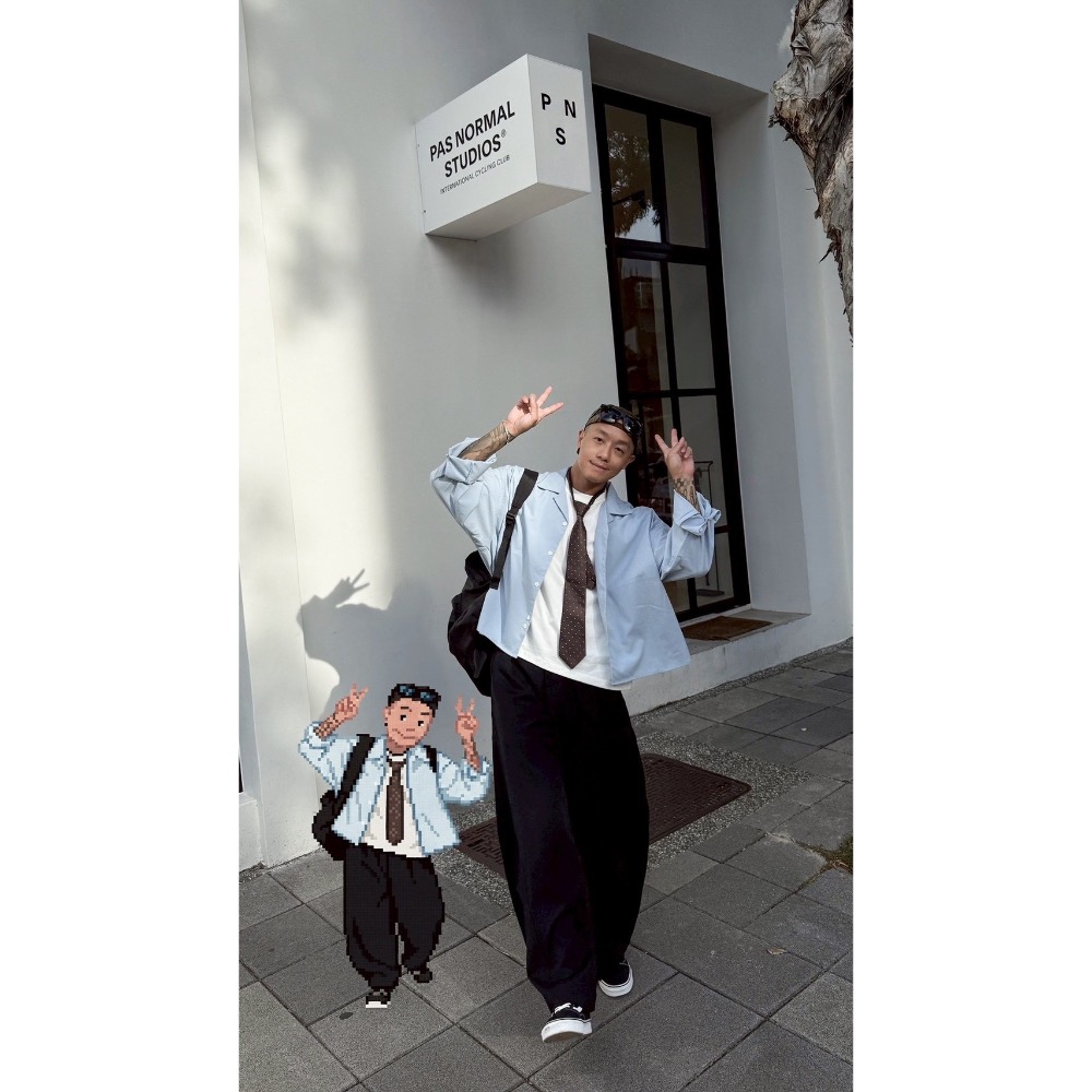 特殊剪裁彎刀西裝褲-細節圖4