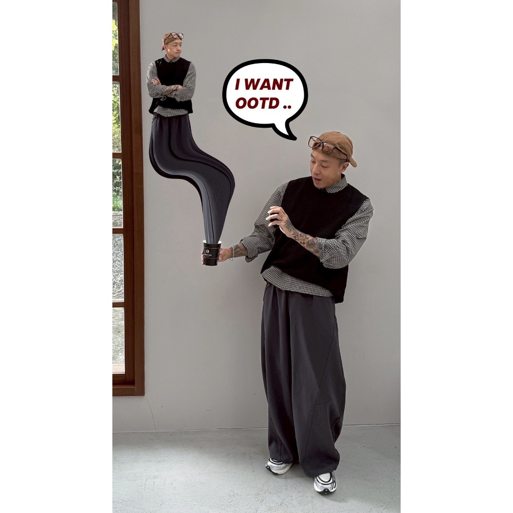 特殊剪裁彎刀西裝褲-細節圖7