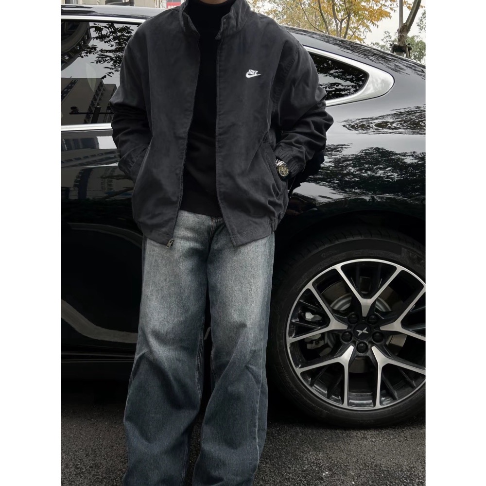 NIKE哈靈頓燈芯絨夾克寬松外套男25春新款復古立領夾克外套-細節圖2