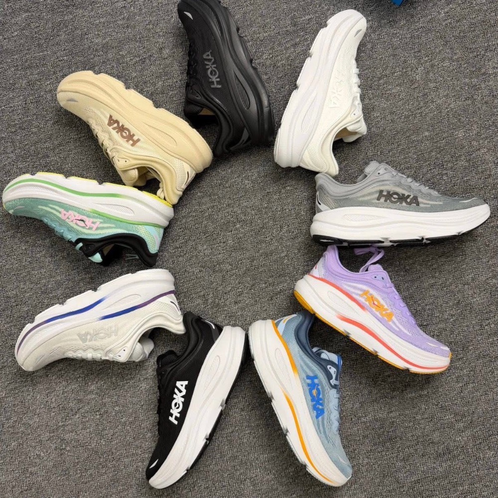 腳感之王 Hoka  Bondi 9   5cm超臨界發泡 加厚網面 過冬無壓力 男女跑步鞋增高運動鞋 休閒鞋-細節圖2