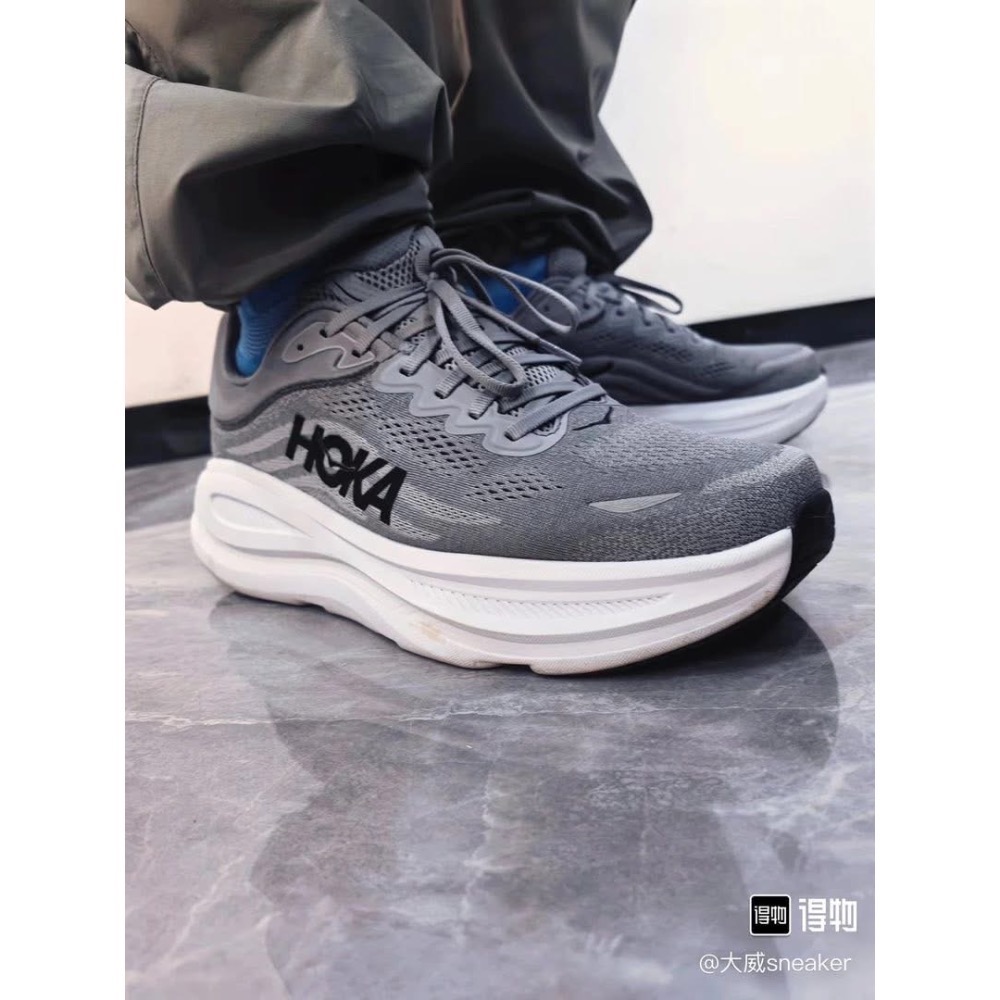 腳感之王 Hoka  Bondi 9   5cm超臨界發泡 加厚網面 過冬無壓力 男女跑步鞋增高運動鞋 休閒鞋-細節圖7