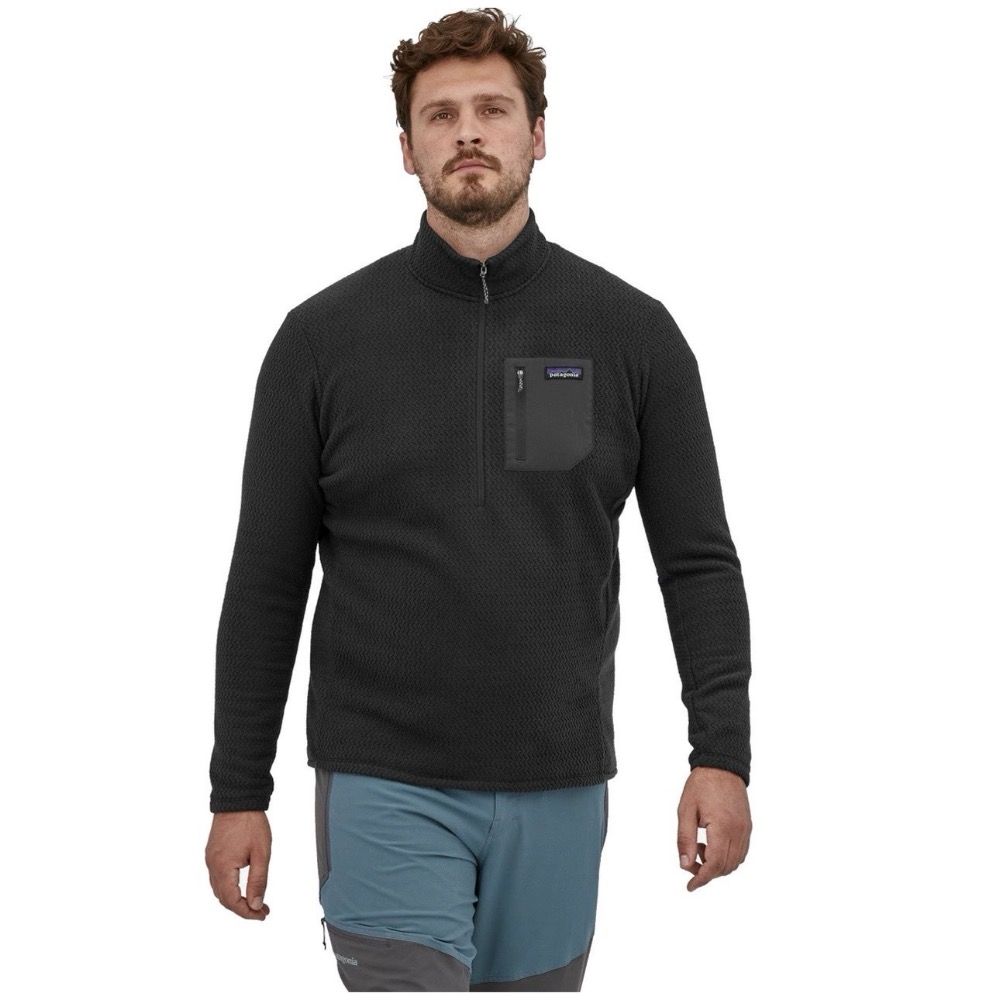 Patagonia 經典爆款R1  波浪紋保暖速乾透氣抓絨立領半拉鍊套頭衫-細節圖2