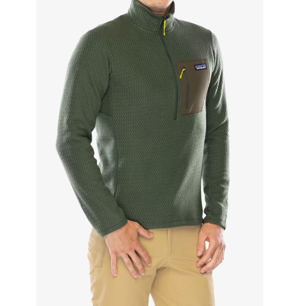 Patagonia 經典爆款R1  波浪紋保暖速乾透氣抓絨立領半拉鍊套頭衫-細節圖6