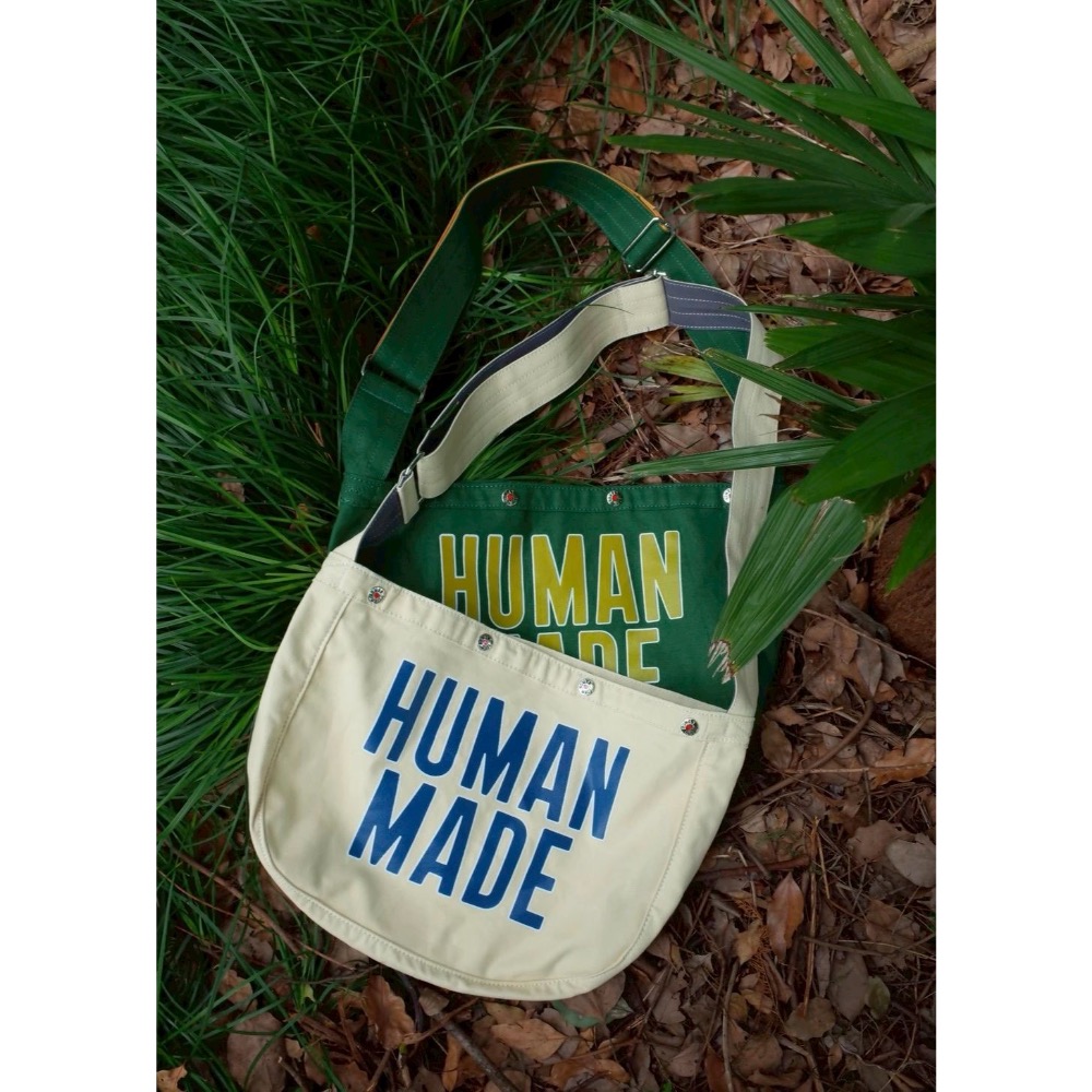 Humanmade 字母復古秋冬單肩包大容量郵差帆布腋下包斜挎包-細節圖2