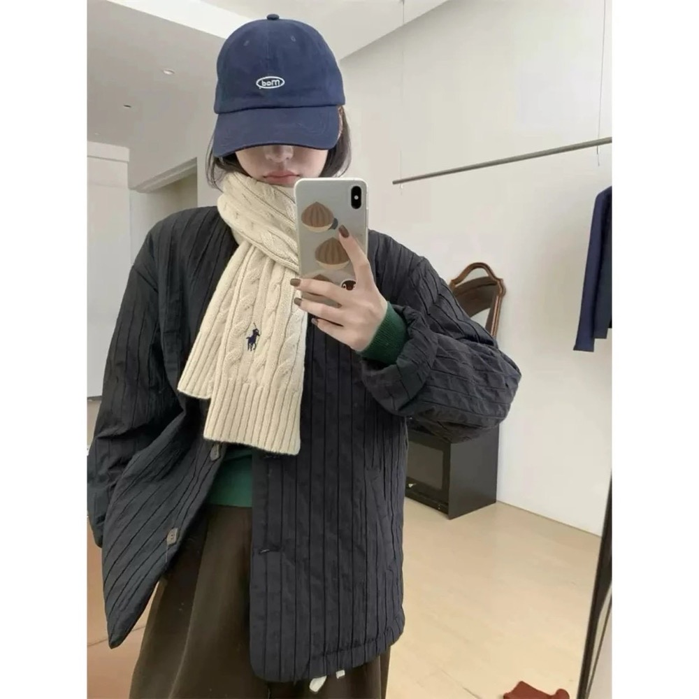 #【跑量福利】ralph Lauren小馬刺繡Logo 基  礎百搭 針織麻花圍巾 男女同款-細節圖3